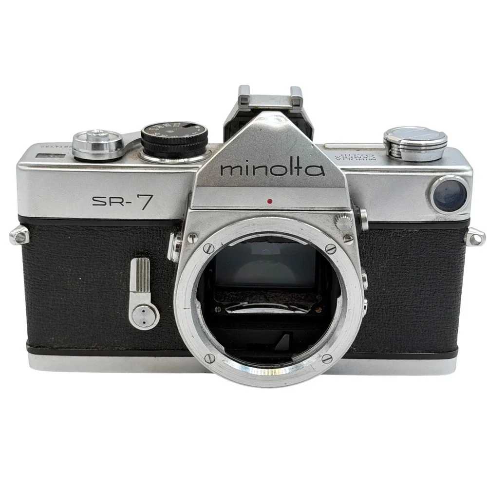 Minolta SR-7 Vintage 35mm SLR Film Camera Body Silver Black Made in Japan